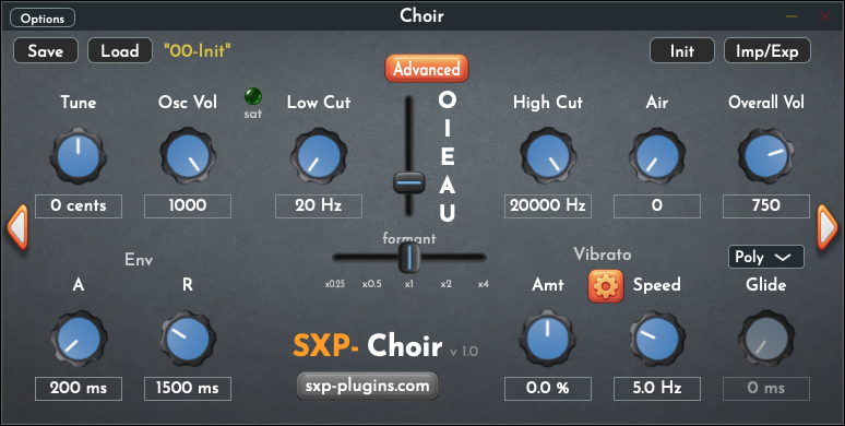 The Choir plugin window